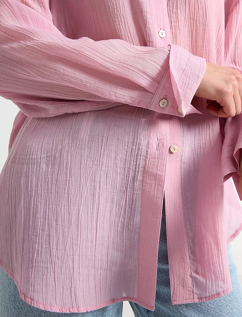 Lindex - Sheer blouse - langärmlige blusen - light dusty pink - 4