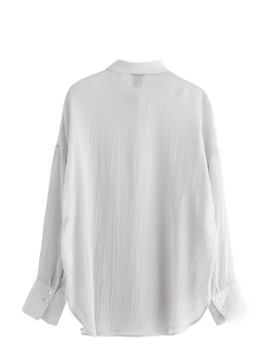 Lindex - Sheer blouse - pitkähihaiset puserot - light grey - 2