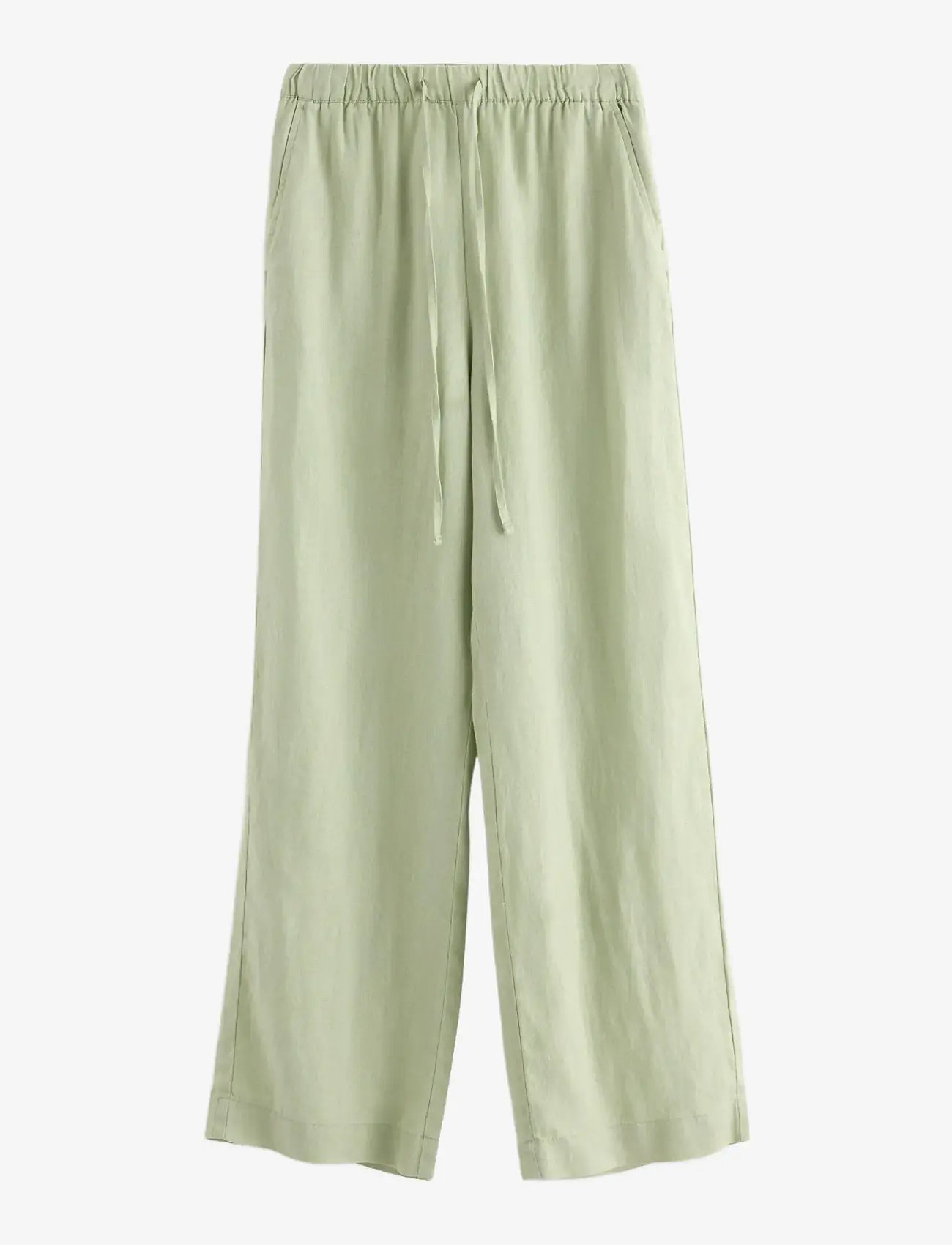 Lindex - STRAIGHT Bella linen trousers - linen trousers - light dusty green - 1