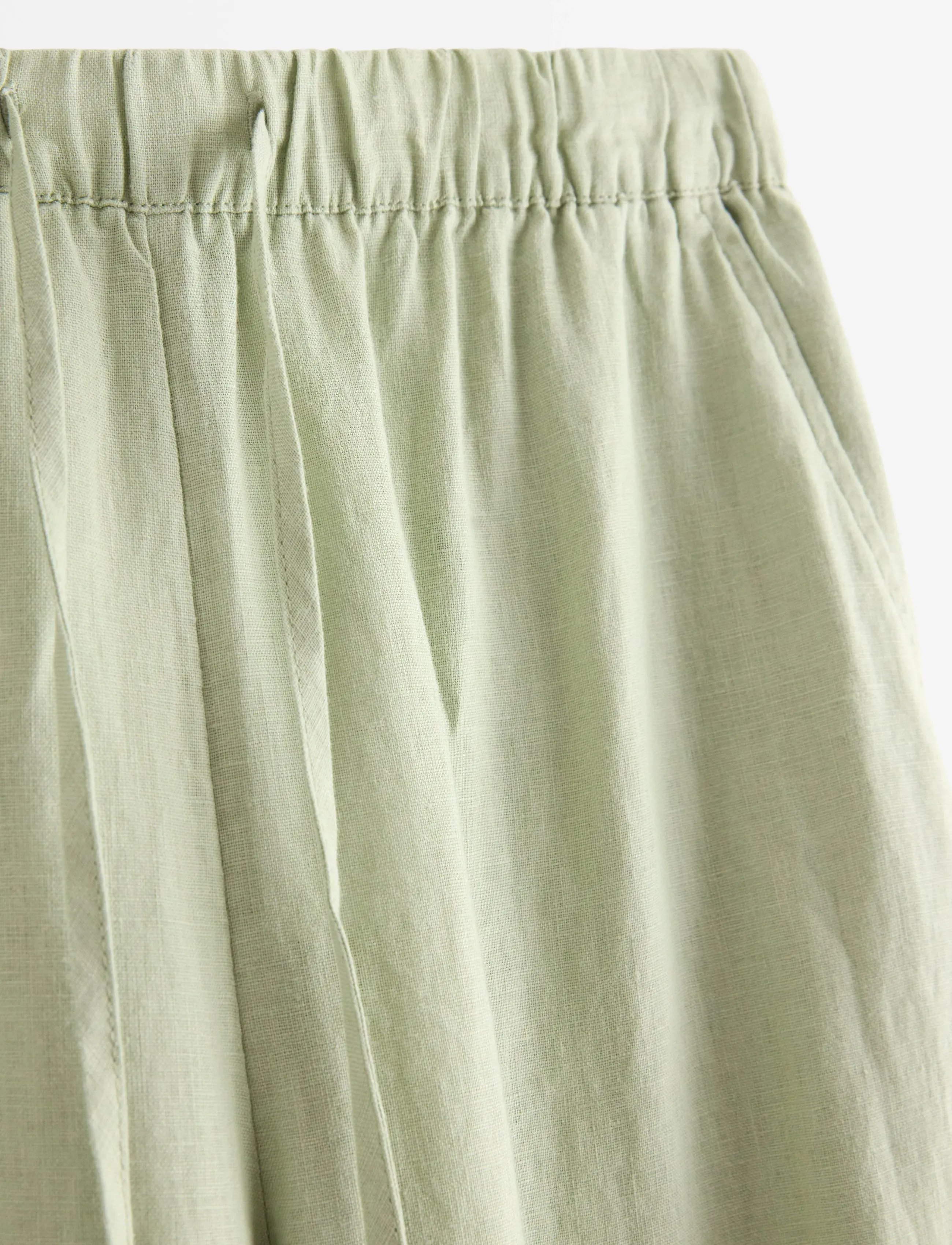 Lindex - STRAIGHT Bella linen trousers - linased püksid - light dusty green - 5