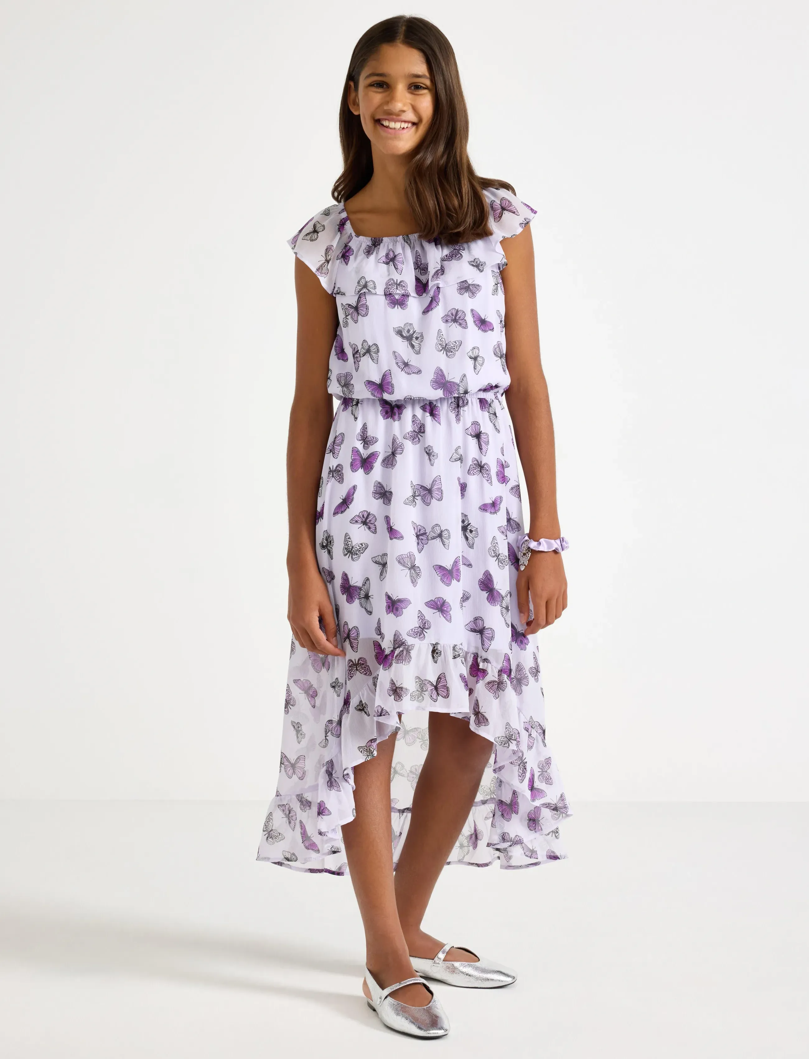 Lindex Dress with flounces - Klänningar & Kjolar - LIGHT LILAC / purple