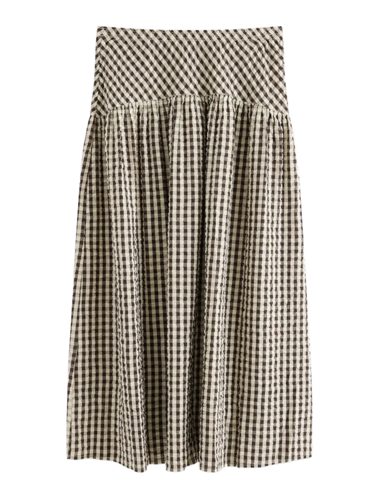 Lindex - Midi skirt in seersucker - midi kjolar - dark brown - 2