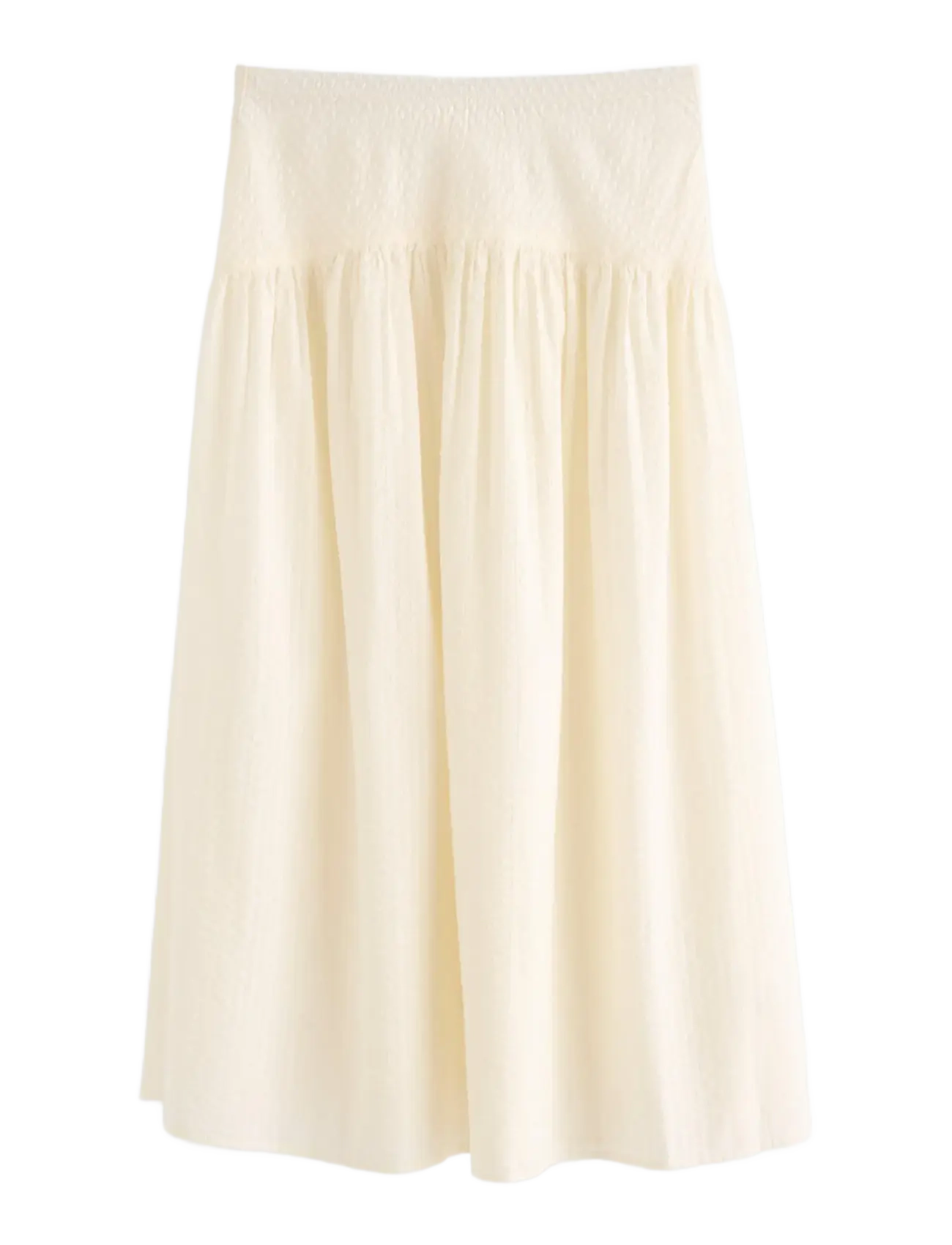 Lindex Midi skirt in seersucker - Swedish brands - LIGHT WHITE / cream