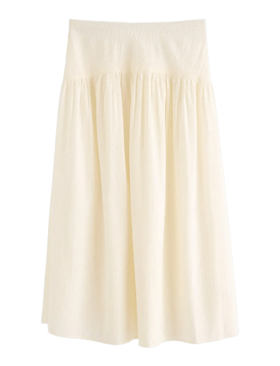 Lindex - Midi skirt in seersucker - midi kjolar - light white - 1