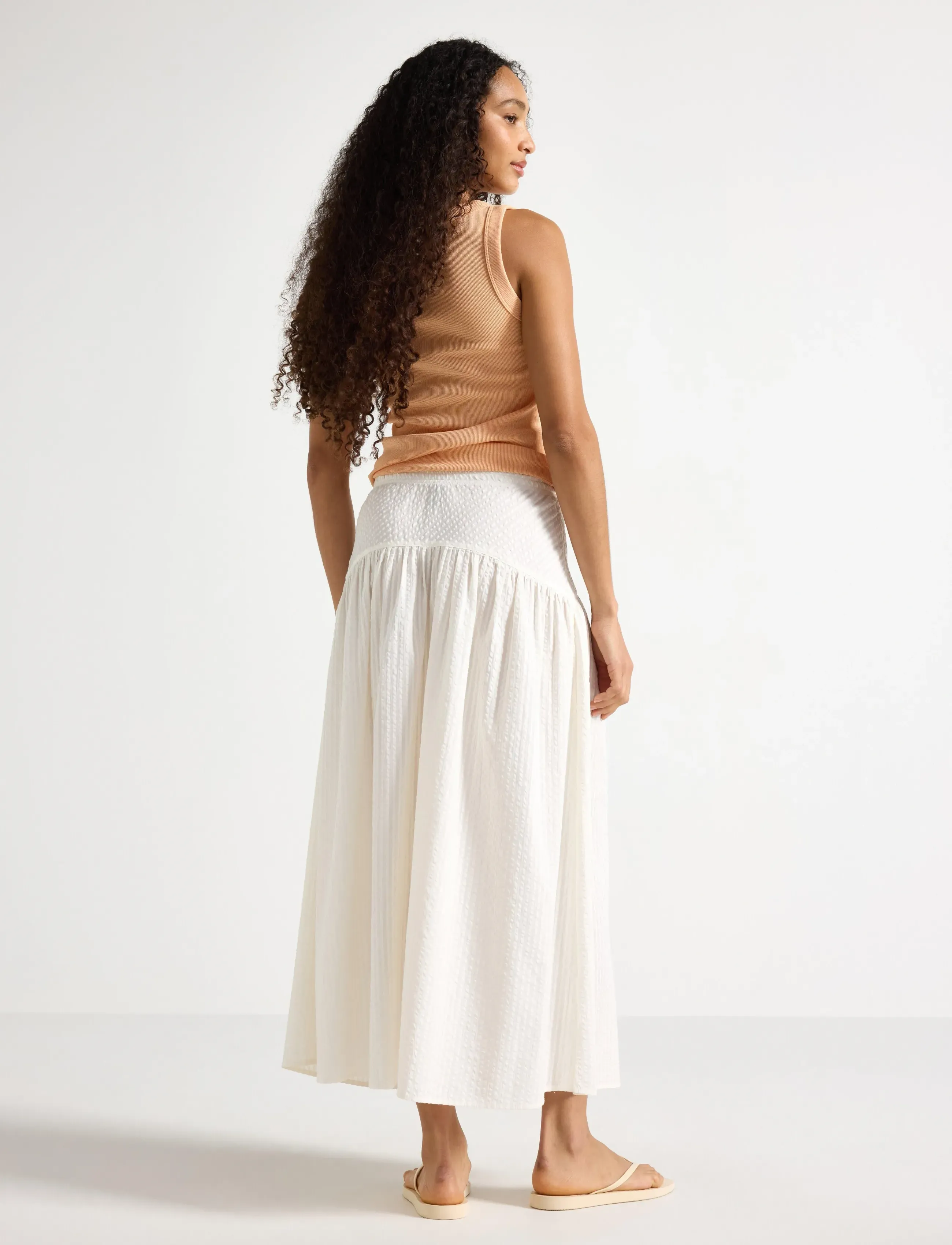 Lindex - Midi skirt in seersucker - spódnice do kolan i midi - light white - 3