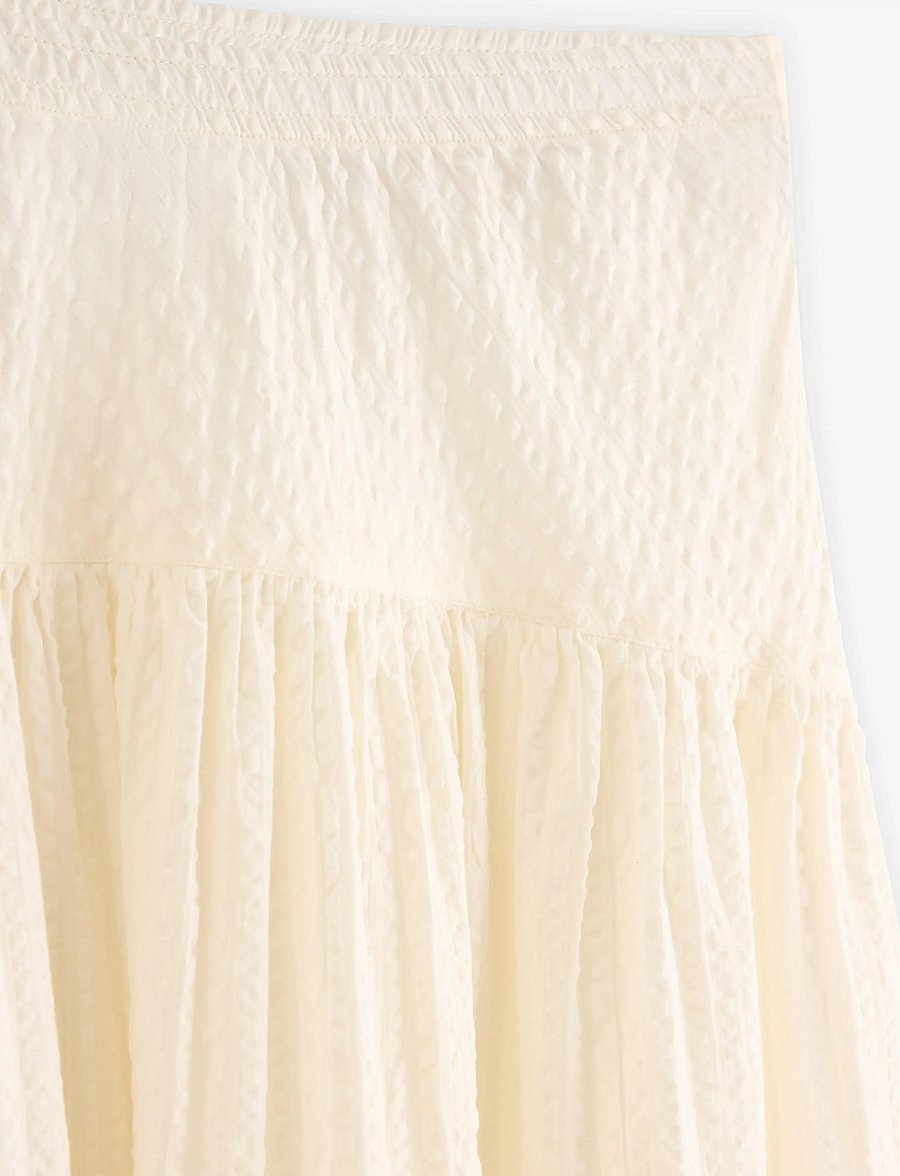 Lindex - Midi skirt in seersucker - midi kjolar - light white - 5