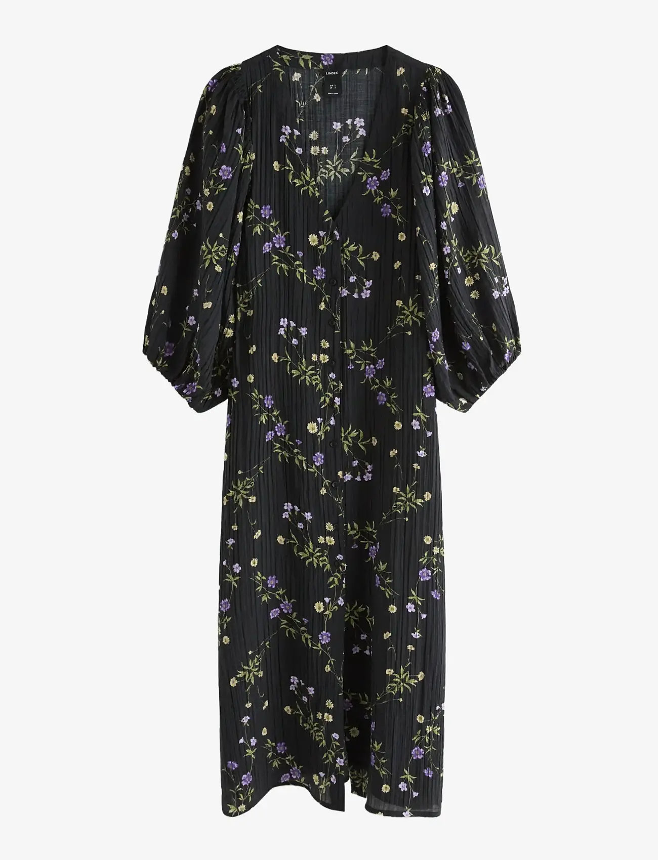 Lindex - Long-sleeved midi dress - särkkleidid - black - 1
