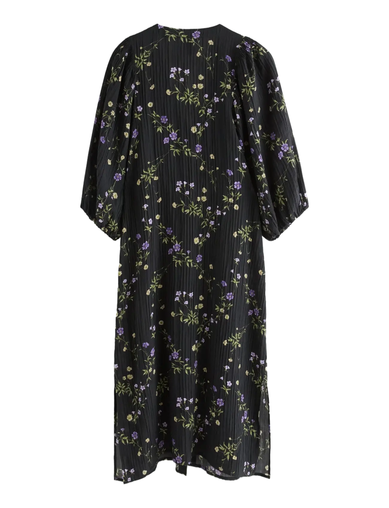 Lindex - Long-sleeved midi dress - skjortekjoler - black - 2