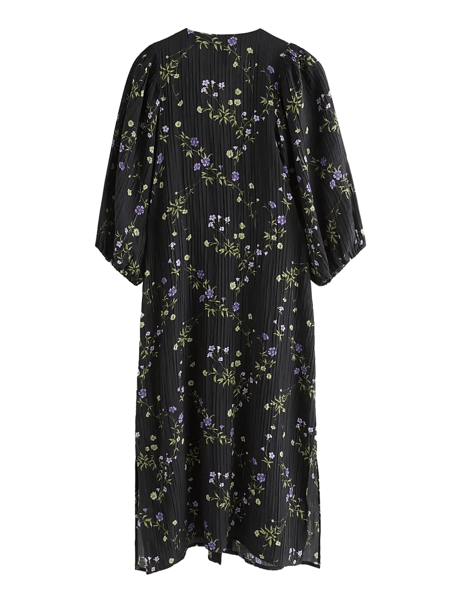 Lindex - Long-sleeved midi dress - skjortklänningar - black - 2