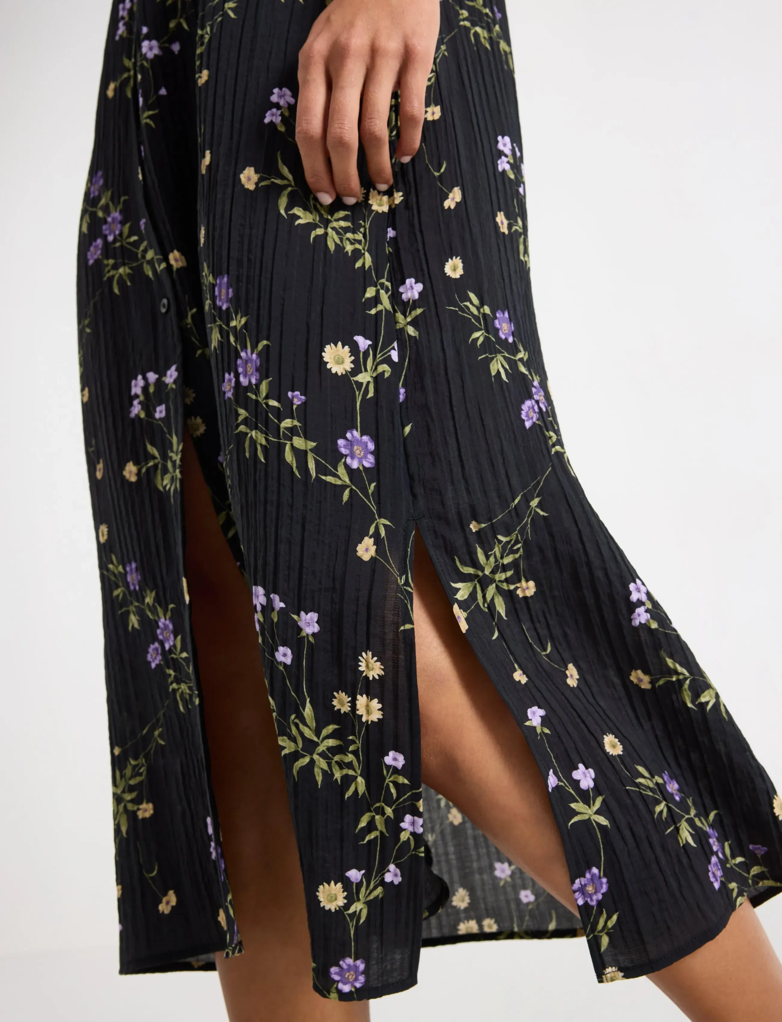 Lindex - Long-sleeved midi dress - skjortekjoler - black - 5