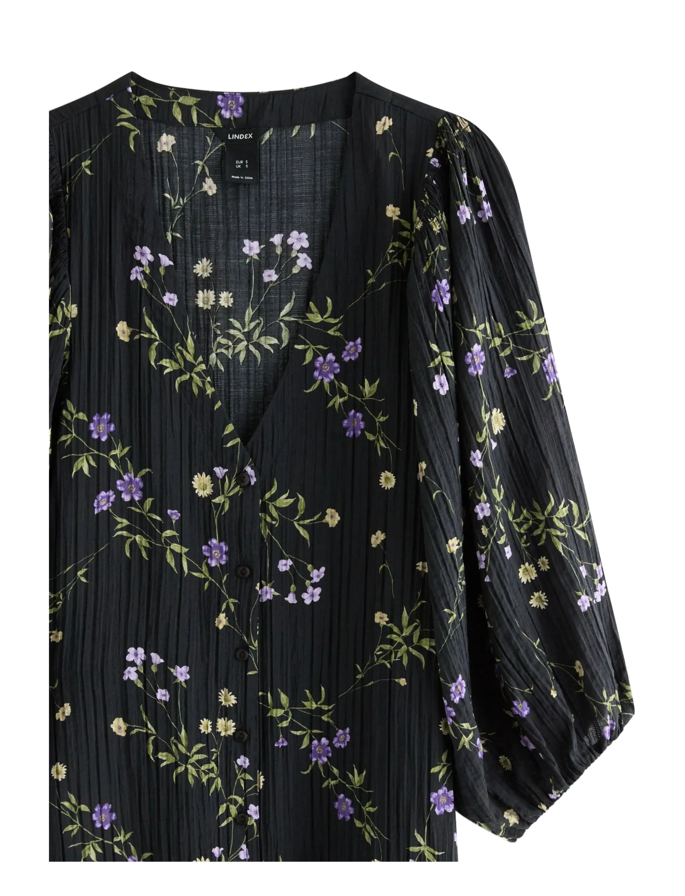 Lindex - Long-sleeved midi dress - skjortekjoler - black - 3