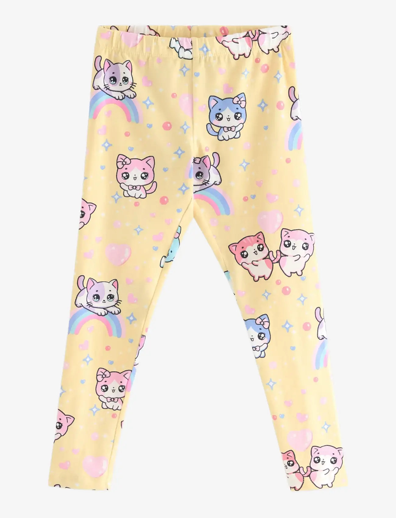 Lindex - Leggings SJ AOP cats and stars - light yellow - 1