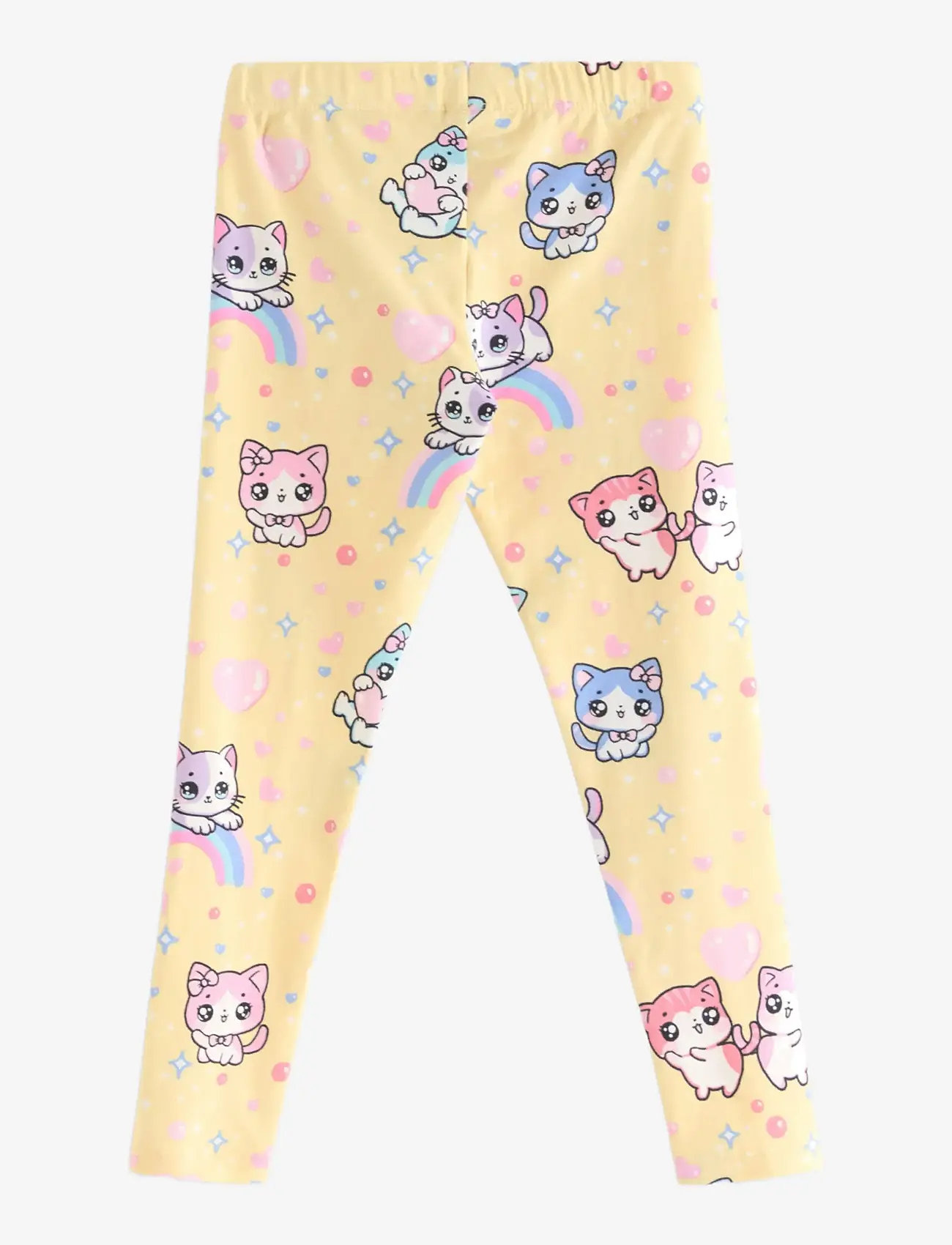 Lindex - Leggings SJ AOP cats and stars - light yellow - 2