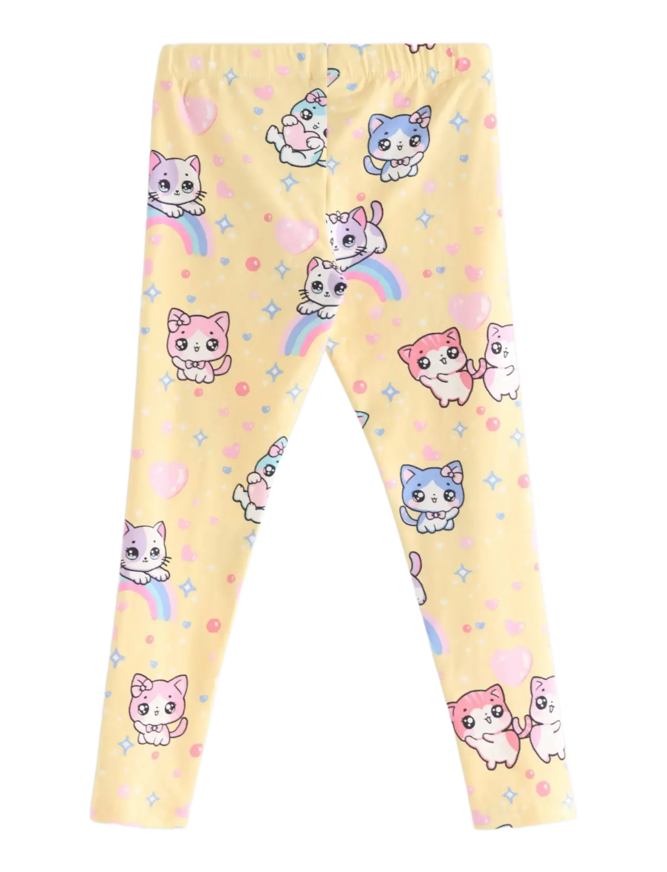 Lindex - Leggings SJ AOP cats and stars - light yellow - 2