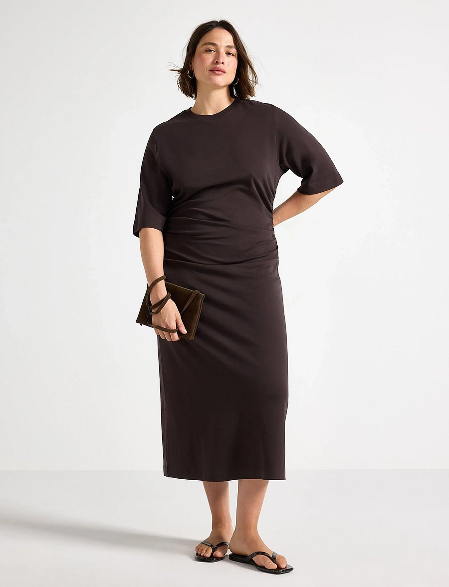Lindex - Maxi dress in jersey - maksikleidid - dark brown - 0