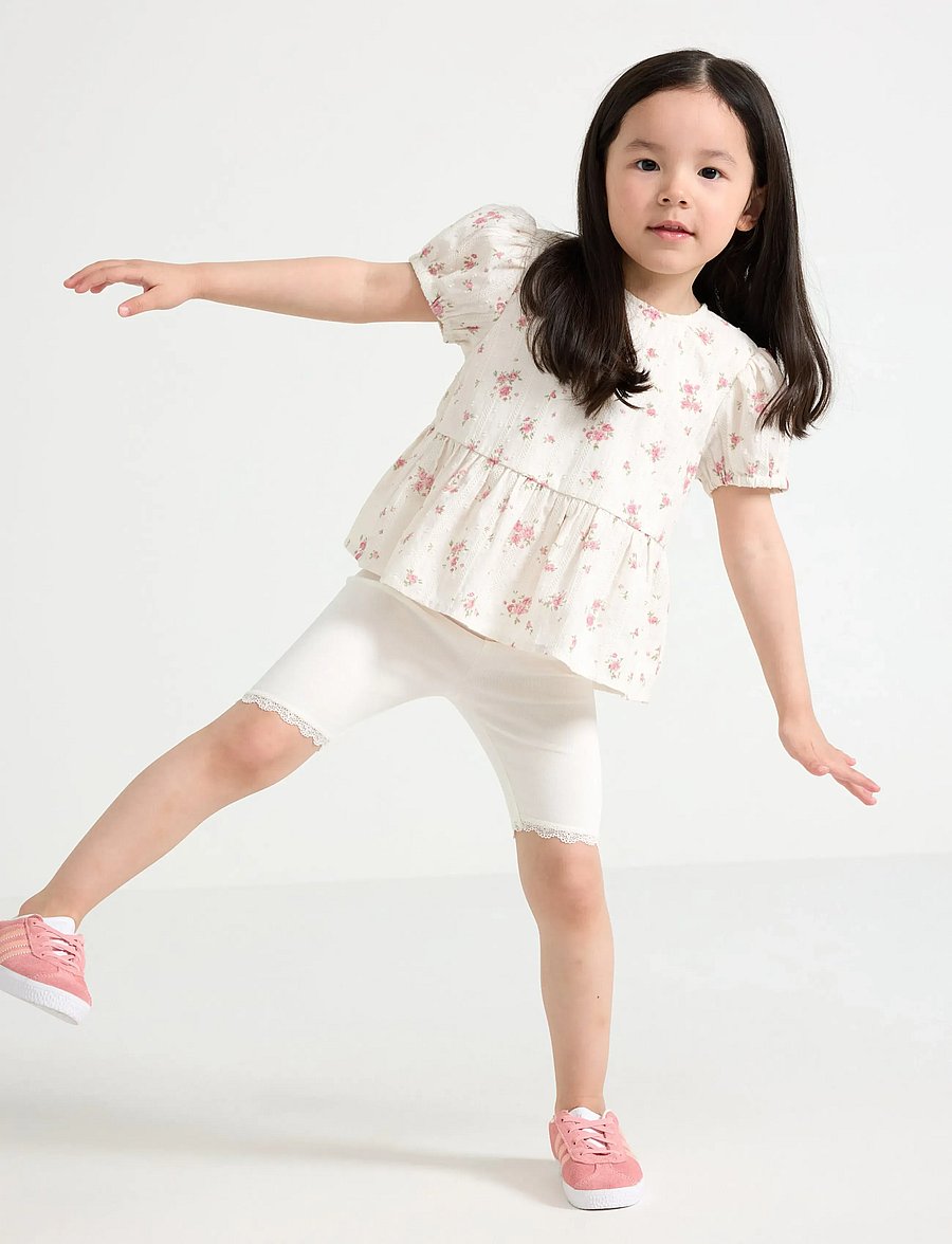 Lindex - Cycling shorts with lace trim - cykelshorts - light dusty white - 0