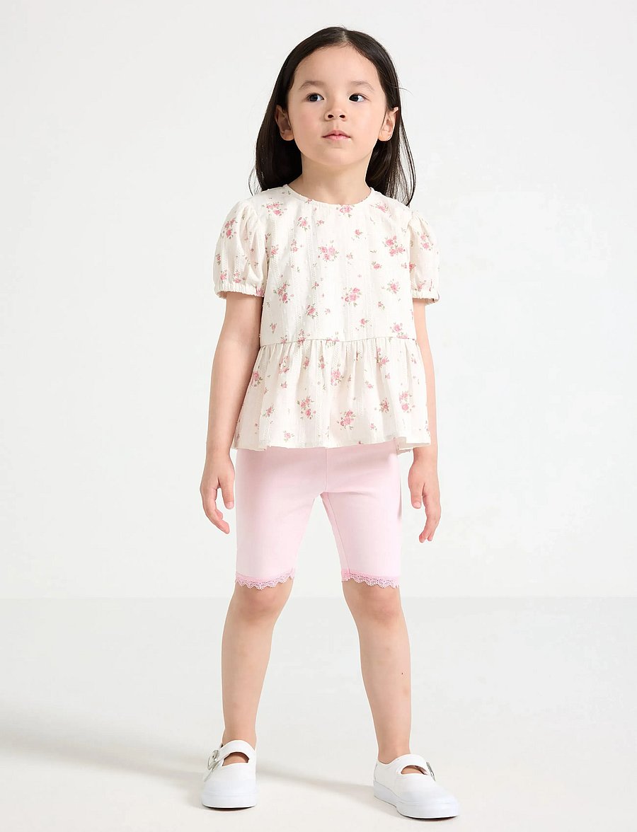 Lindex - Cycling shorts with lace trim - cycling shorts - light pink - 0