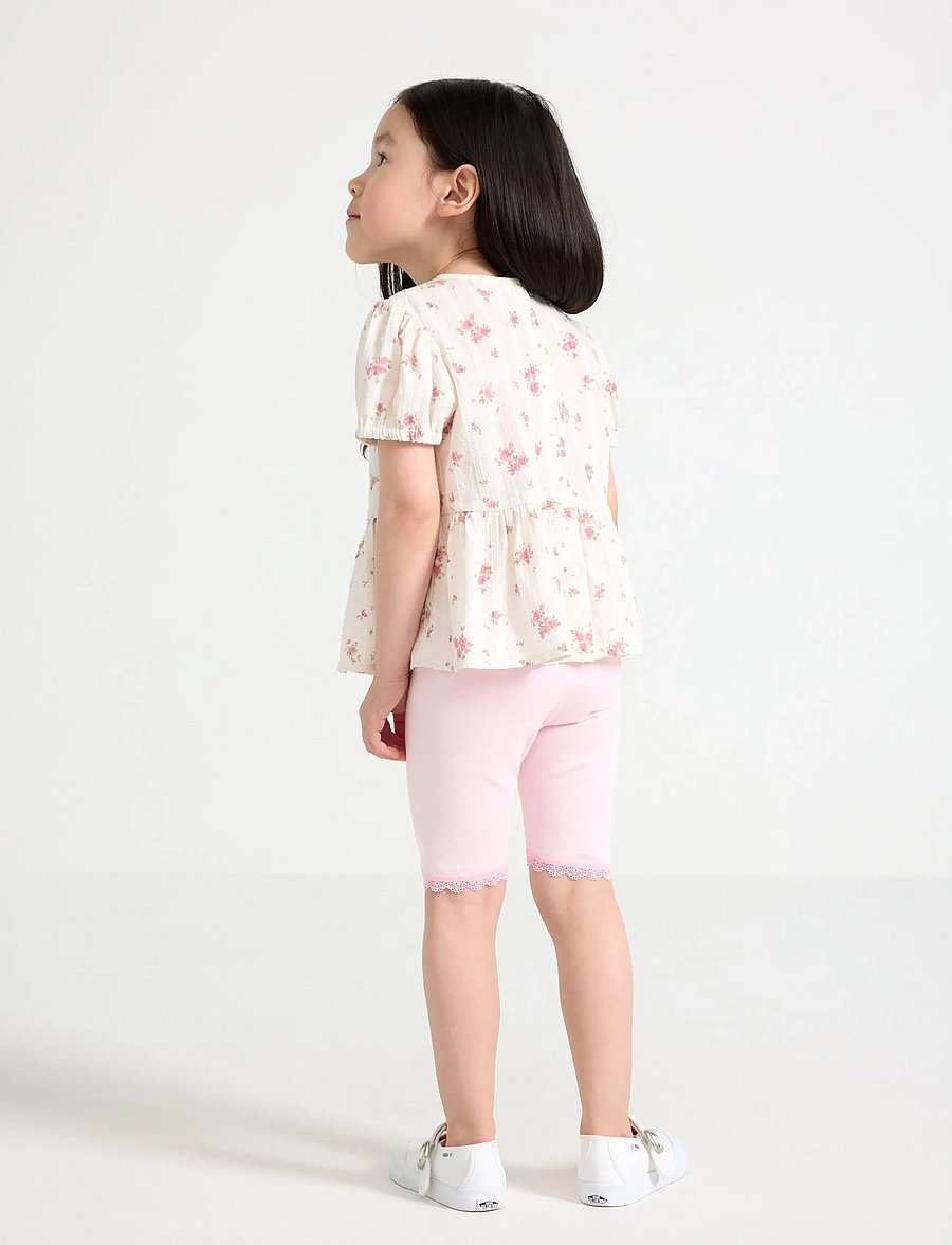 Lindex - Cycling shorts with lace trim - cycling shorts - light pink - 3
