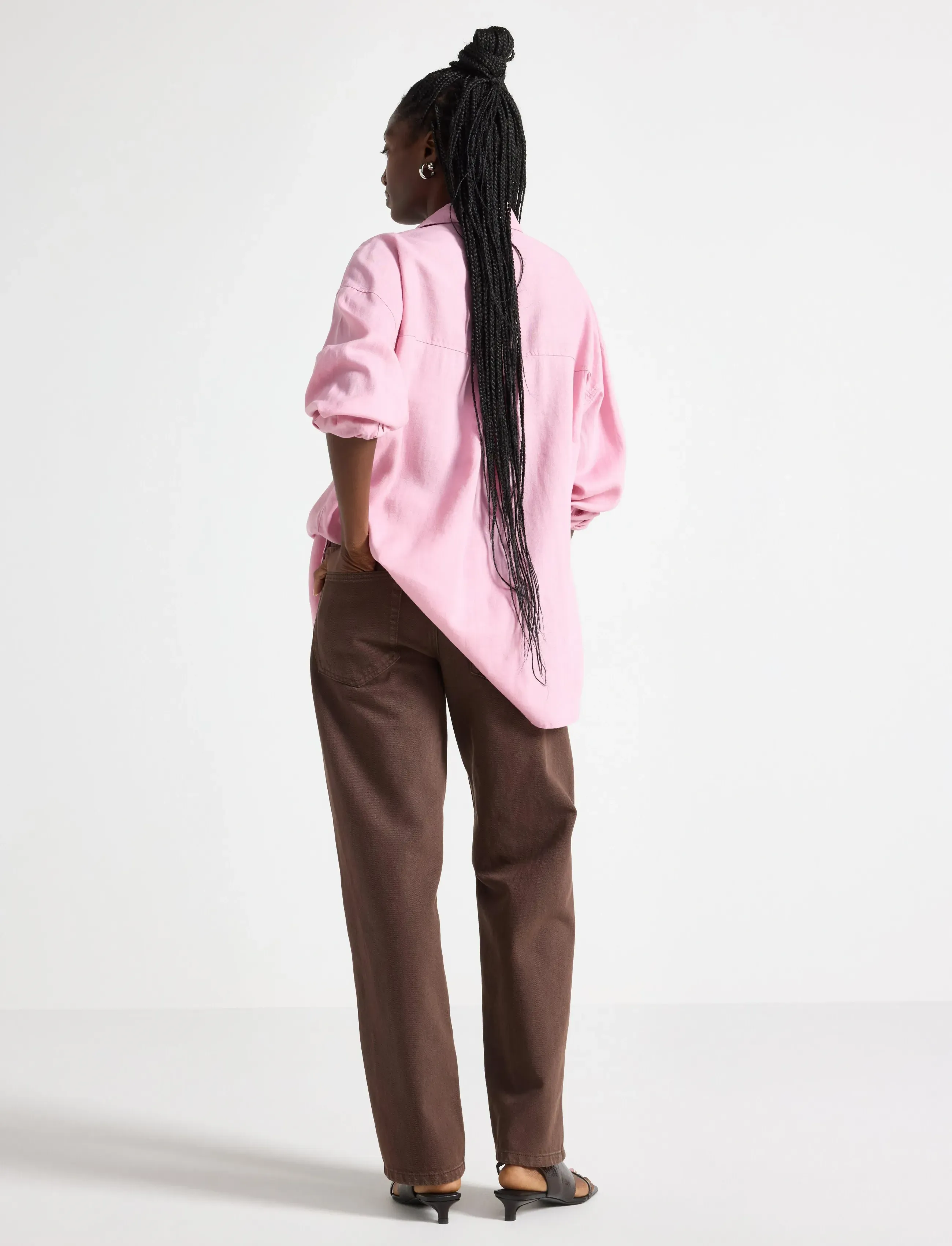 Lindex - STRAIGHT jeans with regular waist - sirge säärega teksad - dark dusty brown - 3