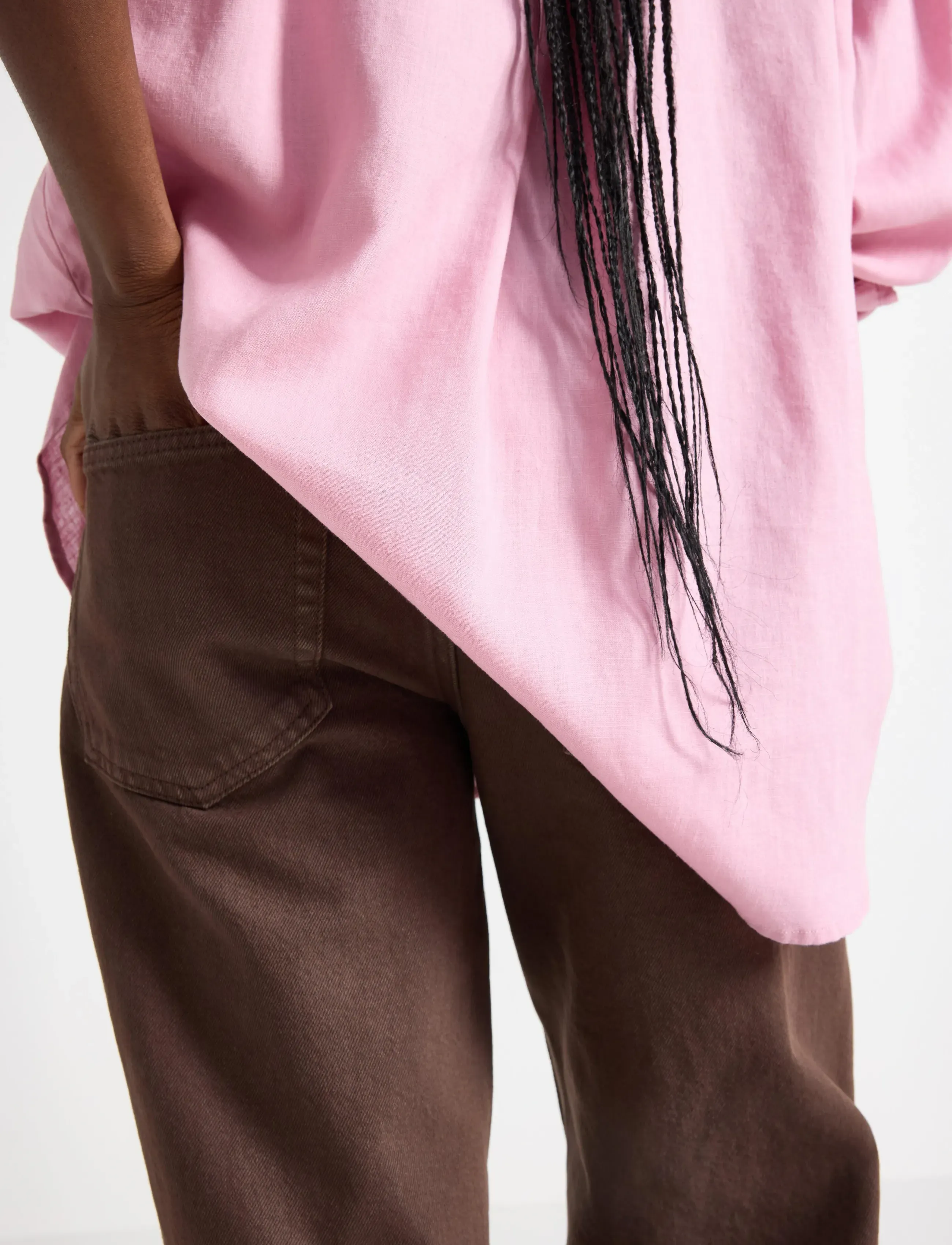Lindex - STRAIGHT jeans with regular waist - sirge säärega teksad - dark dusty brown - 4