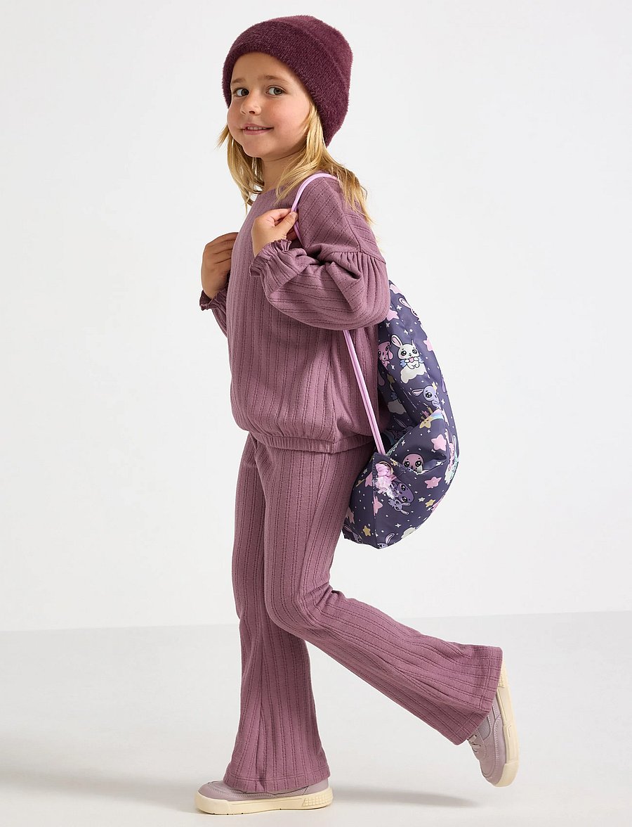 Lindex - Flared jersey trousers - babybyxor - dusty lilac - 0