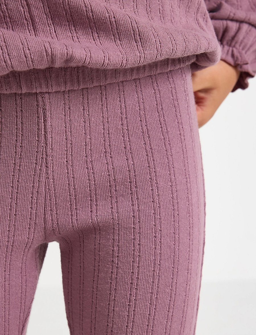 Lindex - Flared jersey trousers - babybyxor - dusty lilac - 4
