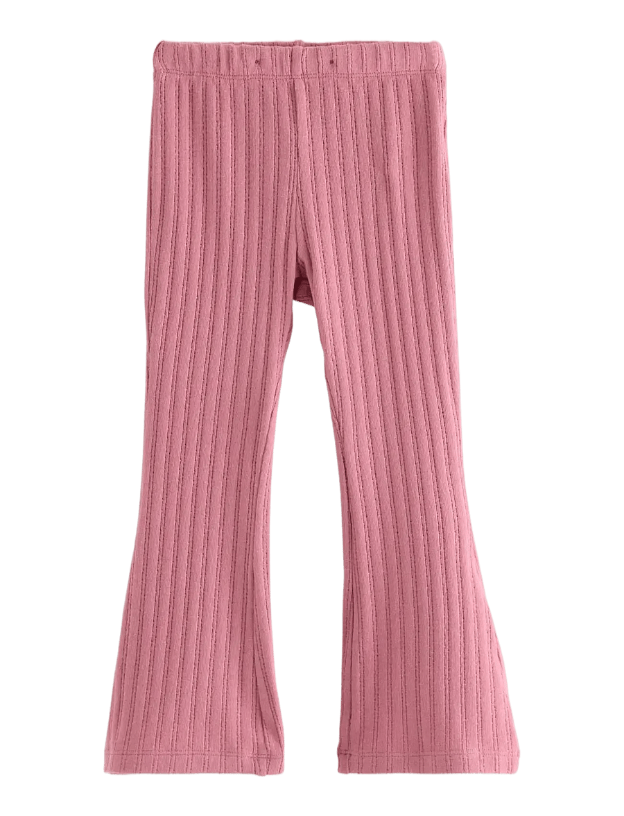 Lindex - Flared jersey trousers - babybukser - dusty pink - 0