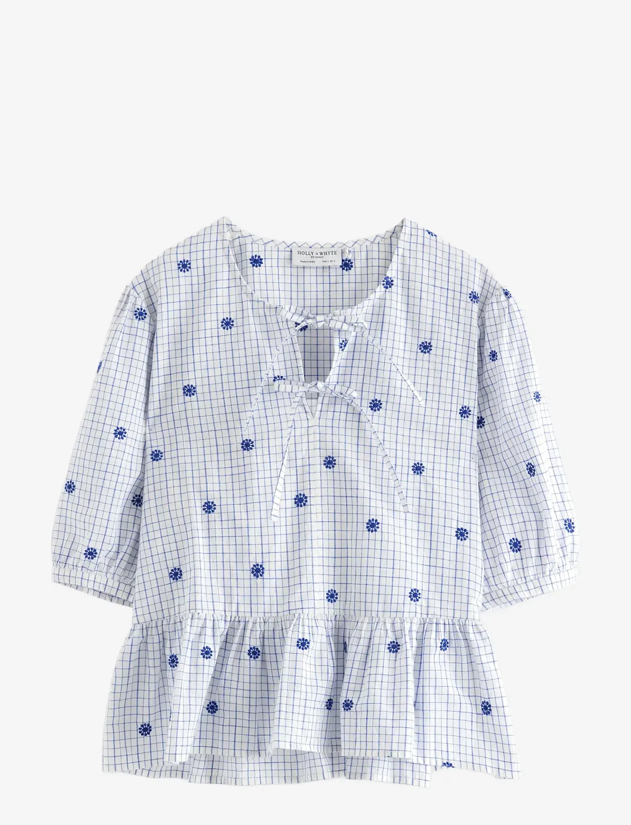 Lindex - Blouse with tie details - lühikeste varrukatega pluusid - strong blue - 1