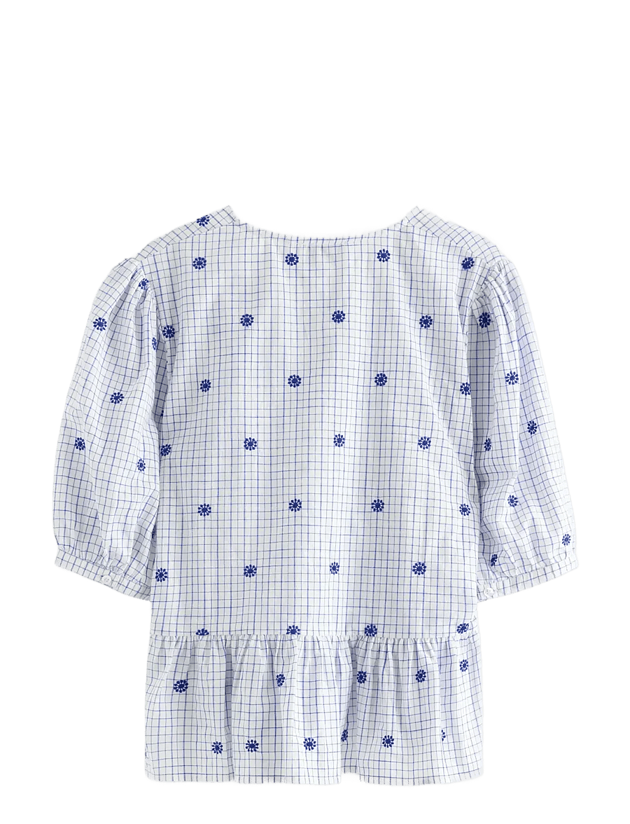 Lindex - Blouse with tie details - kortärmade blusar - strong blue - 2