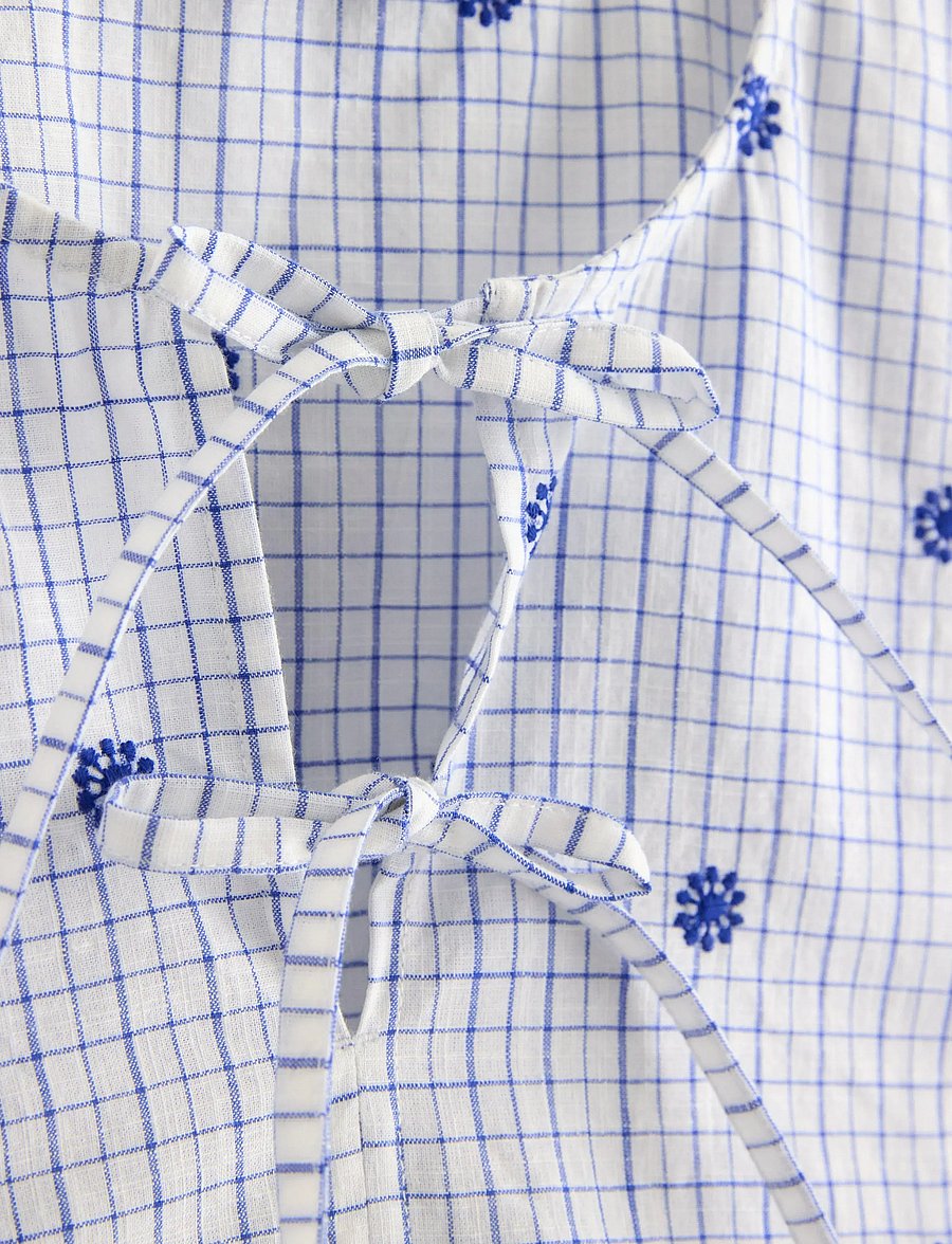 Lindex - Blouse with tie details - kortärmade blusar - strong blue - 5