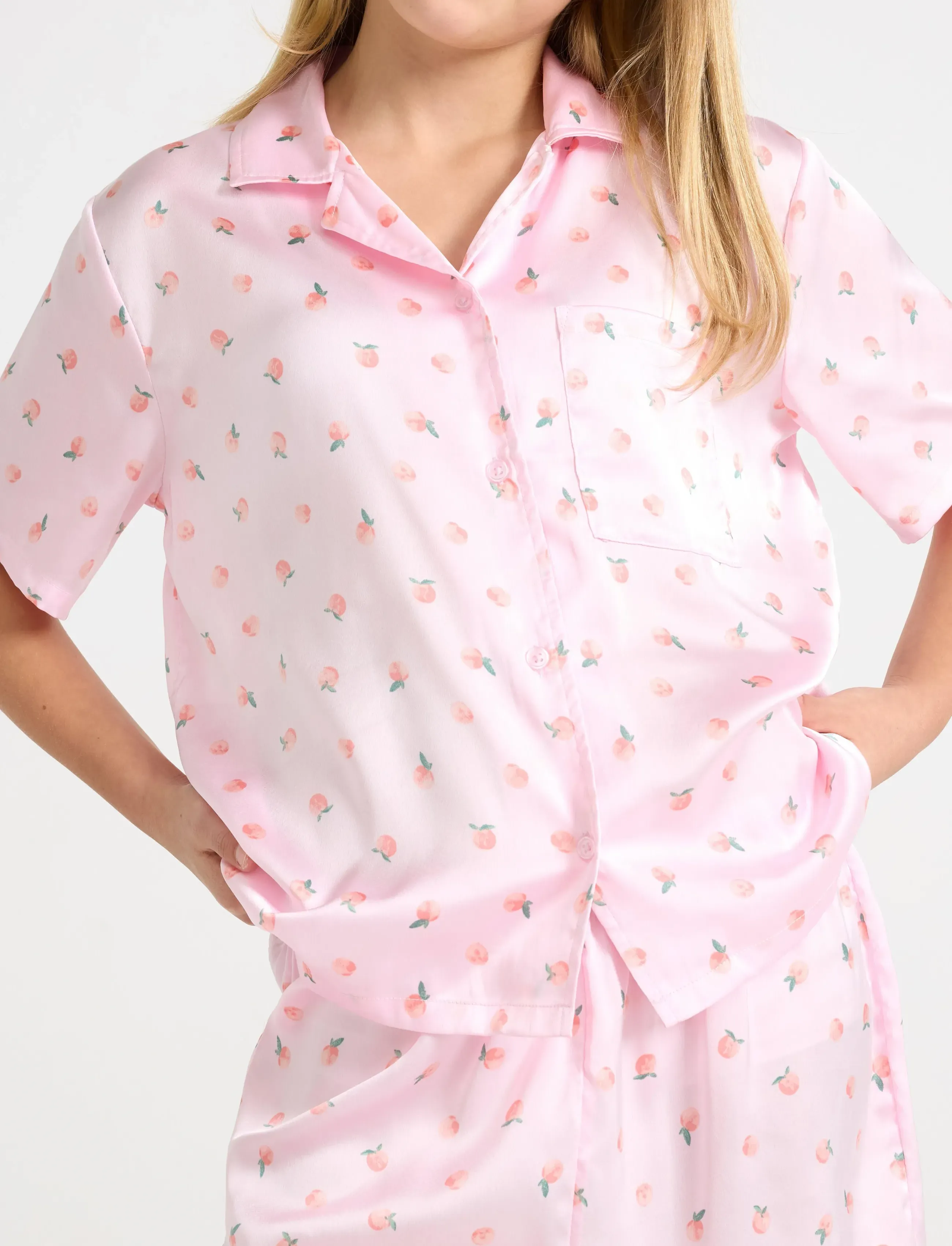 Lindex - Pyjama set in satin - light pink - 4