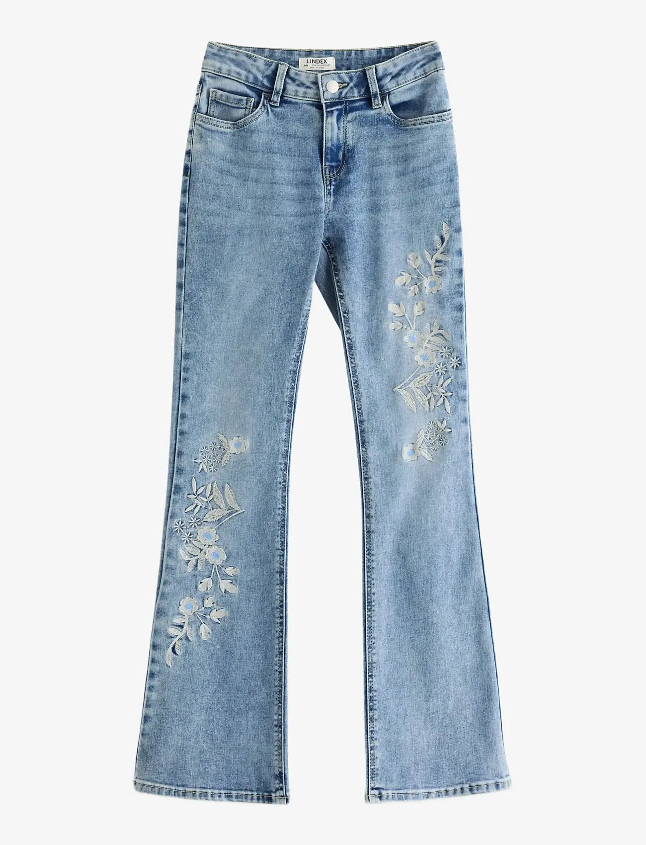 Lindex - FREJA Flared leg jeans with embroidery - bootcut jeans - light denim - 1