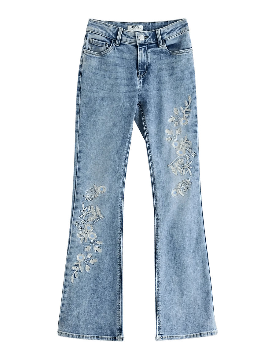 Lindex - FREJA Flared leg jeans with embroidery - bootcut jeans - light denim - 1