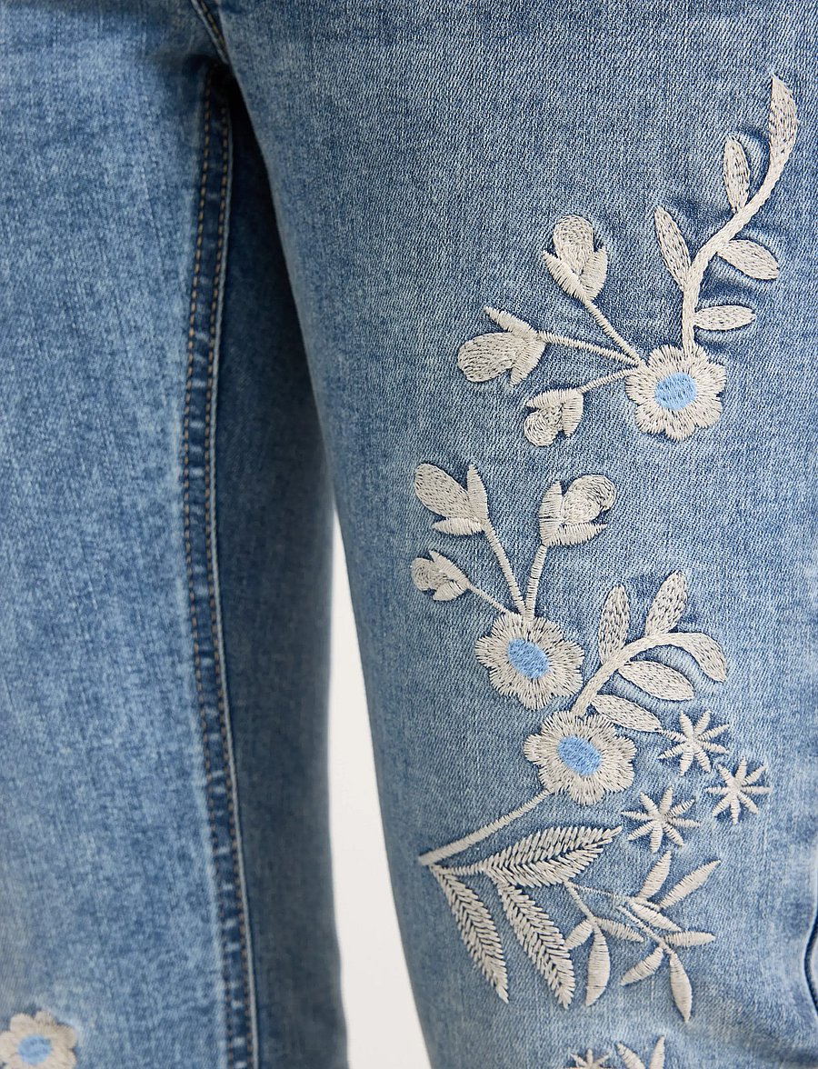 Lindex - FREJA Flared leg jeans with embroidery - bootcut jeans - light denim - 5