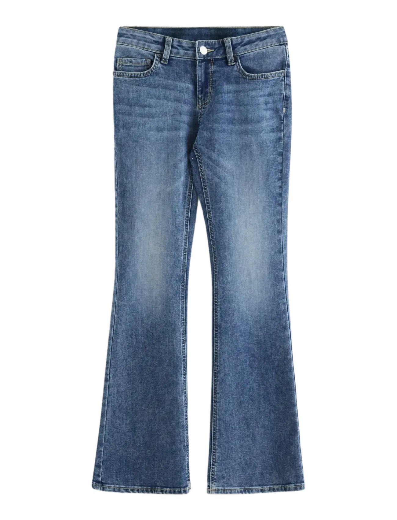 Lindex FREJA Flared leg jeans with decorated back pockets - Riided - DENIM / blue