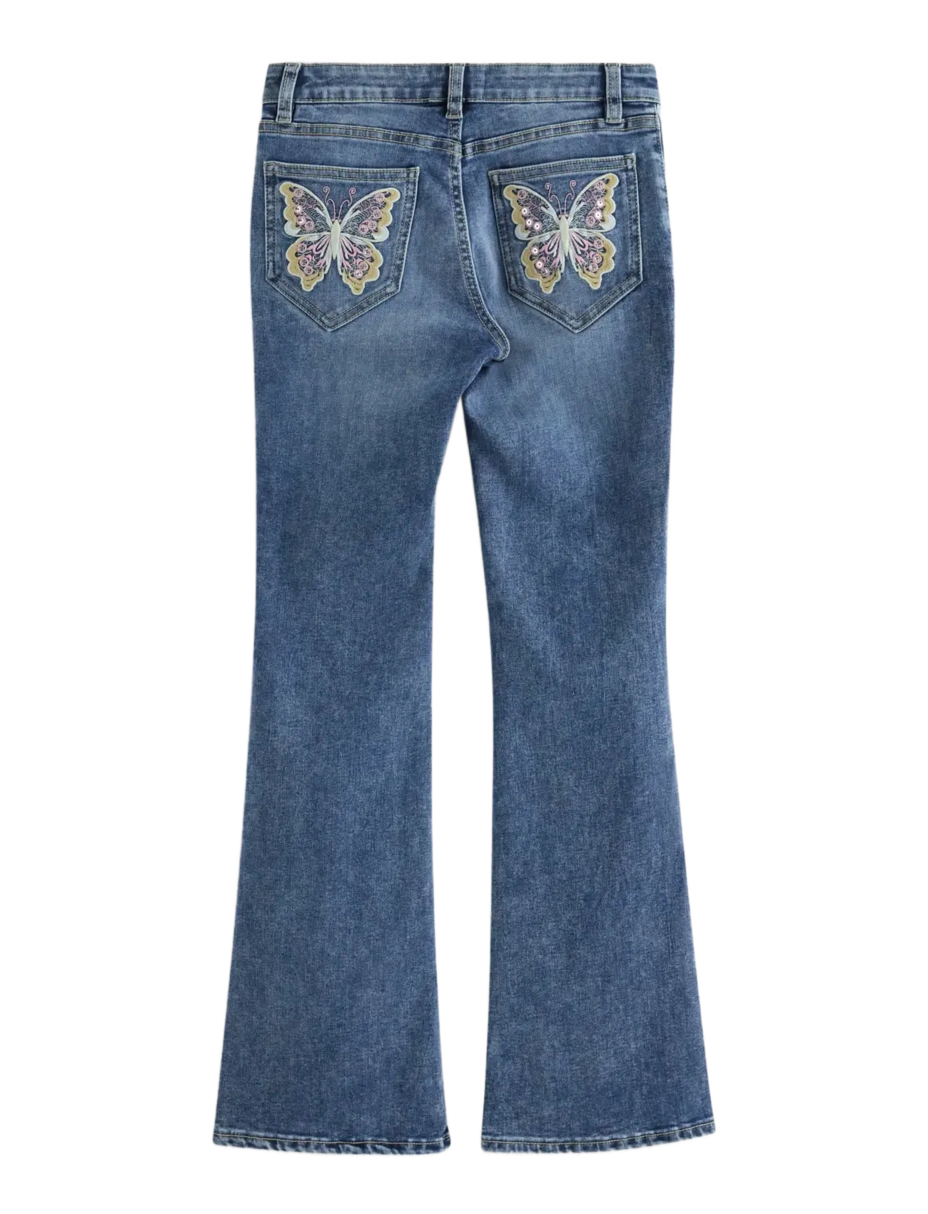 Lindex - FREJA Flared leg jeans with decorated back pockets - alt laienevad teksad - denim - 2