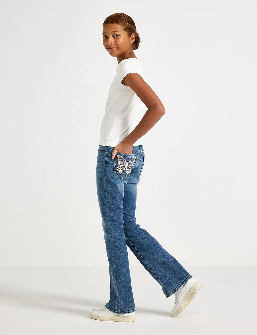 Lindex - FREJA Flared leg jeans with decorated back pockets - bootcut jeans - denim - 0