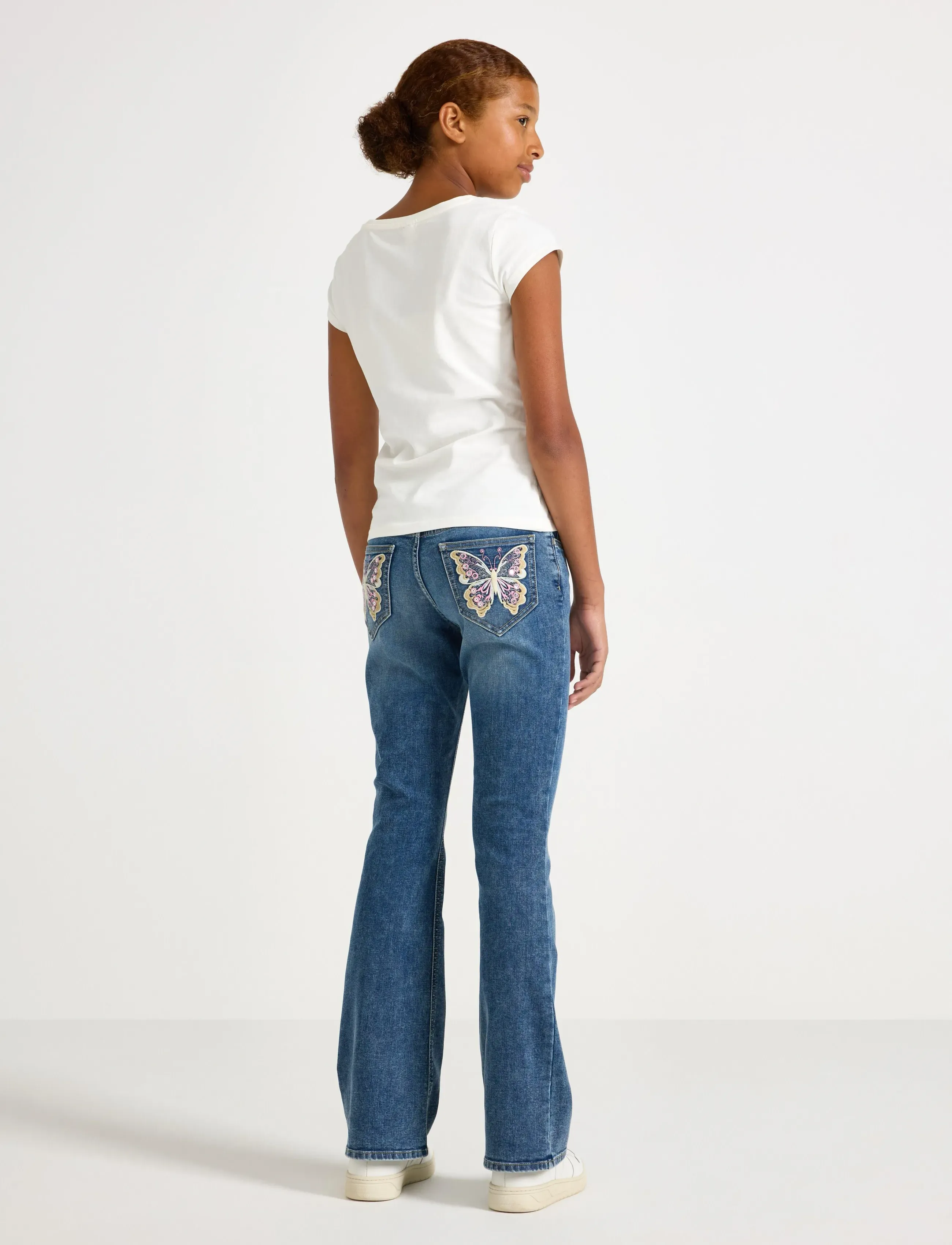 Lindex - FREJA Flared leg jeans with decorated back pockets - alt laienevad teksad - denim - 3