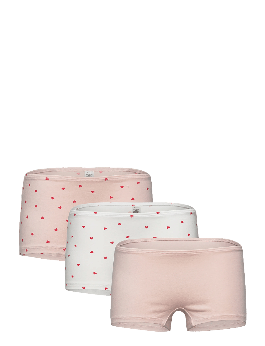 Lindex - Brief Boxer 3p hearts - alushousut - light dusty pink - 0