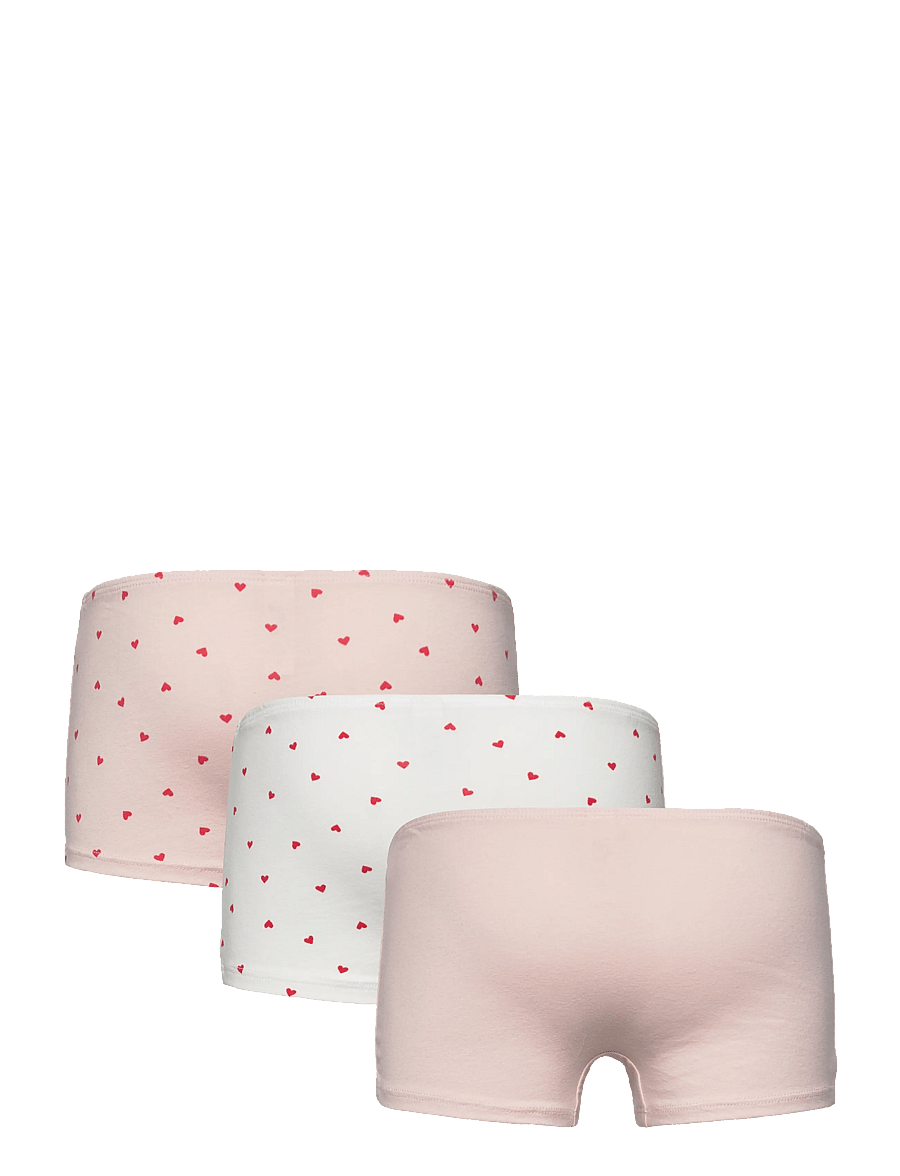 Lindex - Brief Boxer 3p hearts - alushousut - light dusty pink - 1