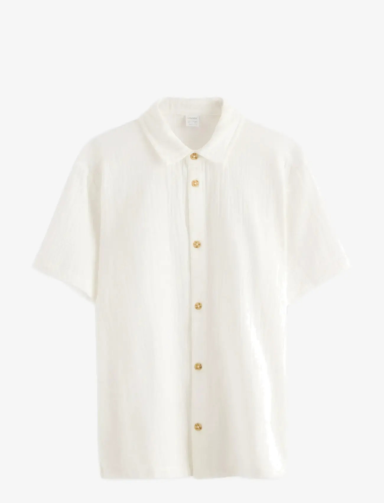 Lindex - Shirt in cotton gauze - kortærmede skjorter - off white - 1