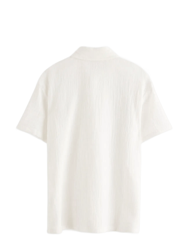 Lindex - Shirt in cotton gauze - kortærmede skjorter - off white - 2