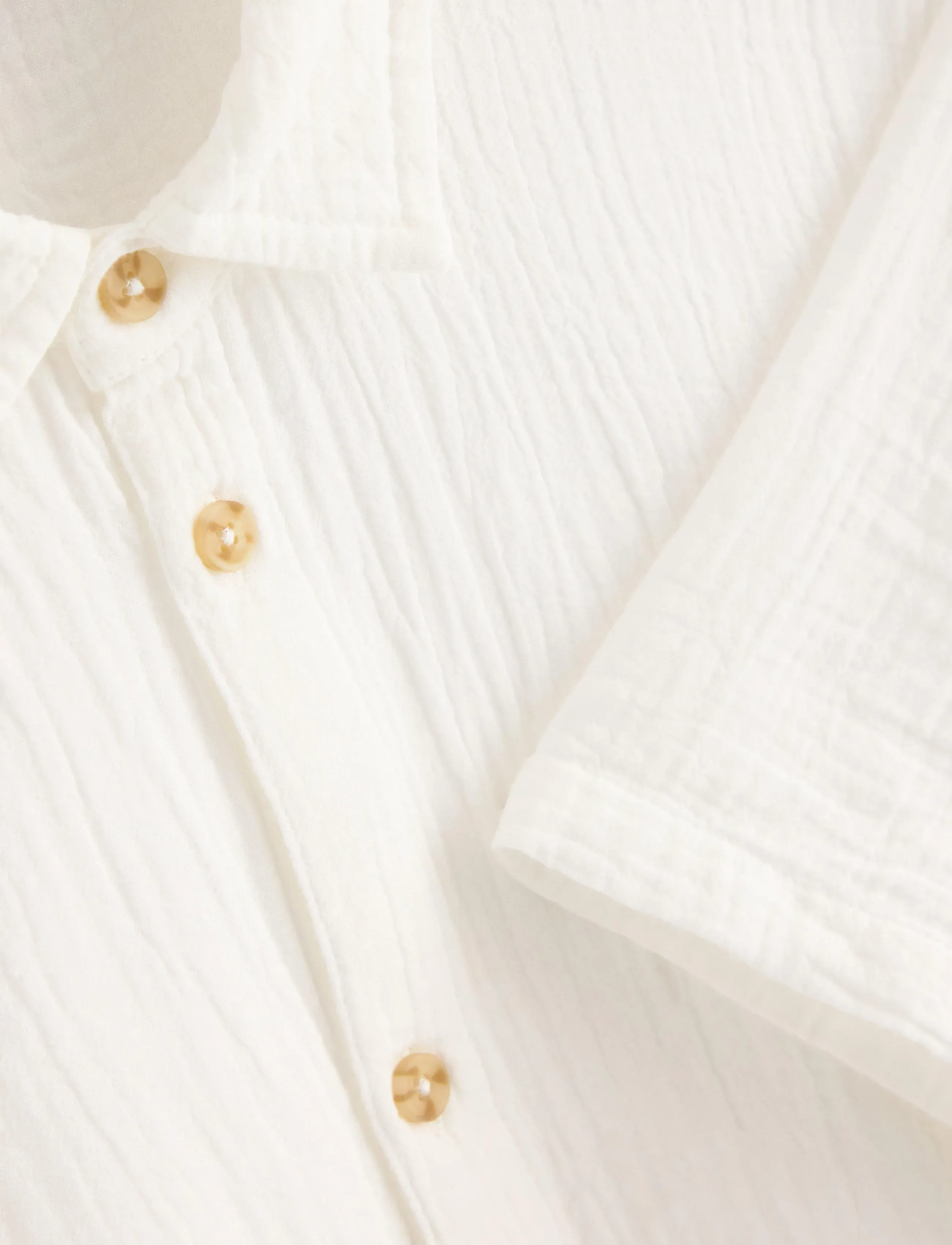Lindex - Shirt in cotton gauze - overhemden met korte mouwen - off white - 5