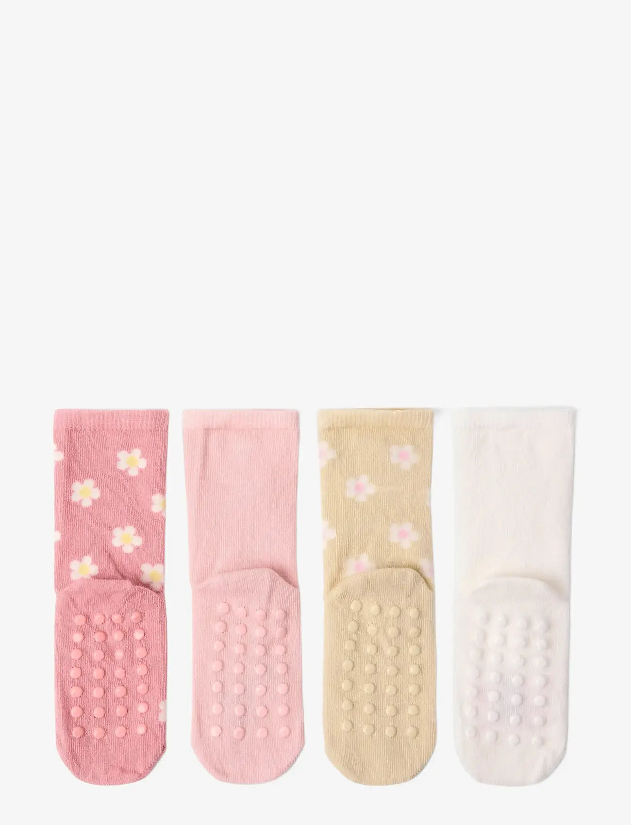 Lindex - Socks 4 p w pattern - babysokker - light dusty pink - 1