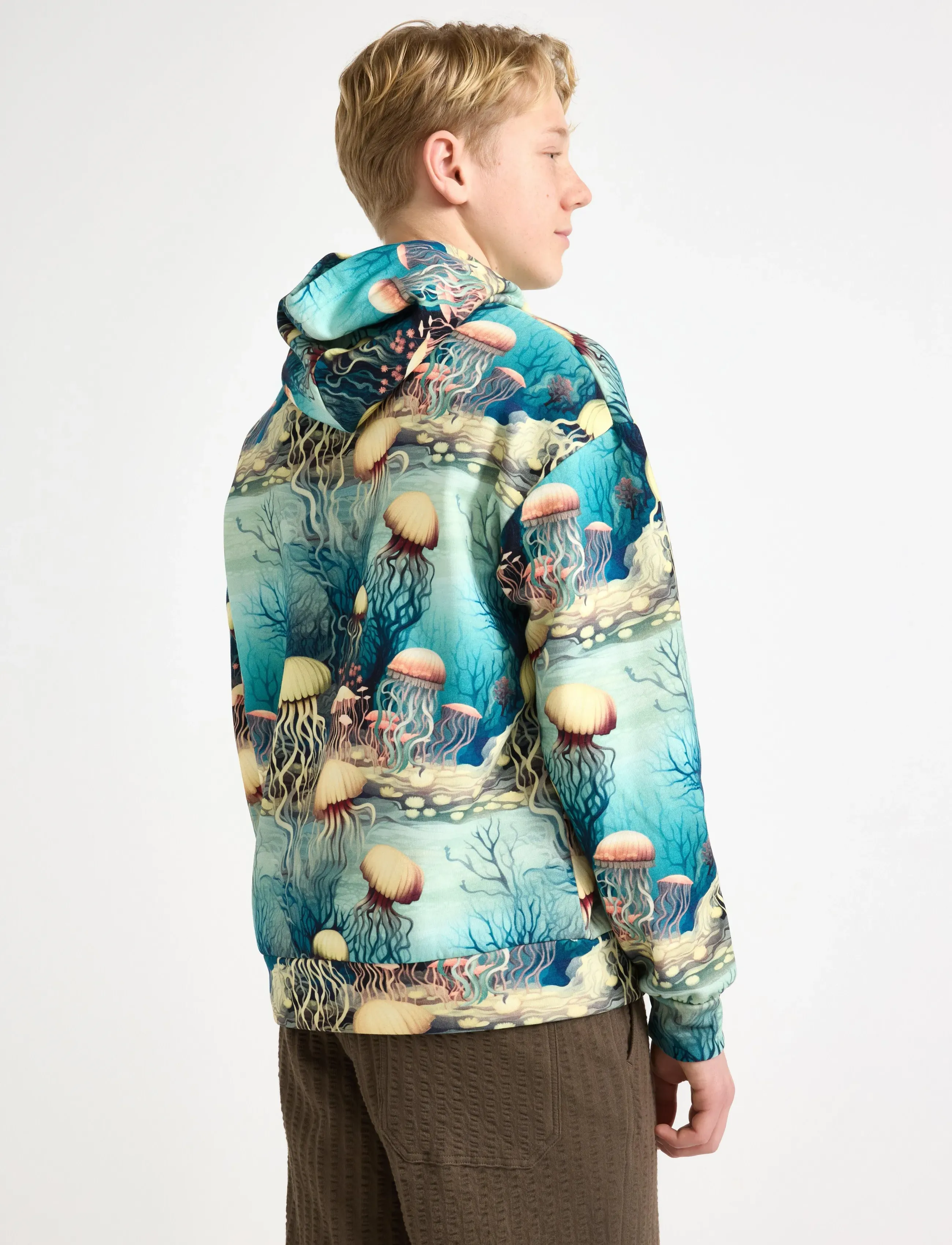 Lindex - Hoodie with brushed inside - pulls à capuche - dusty green - 3