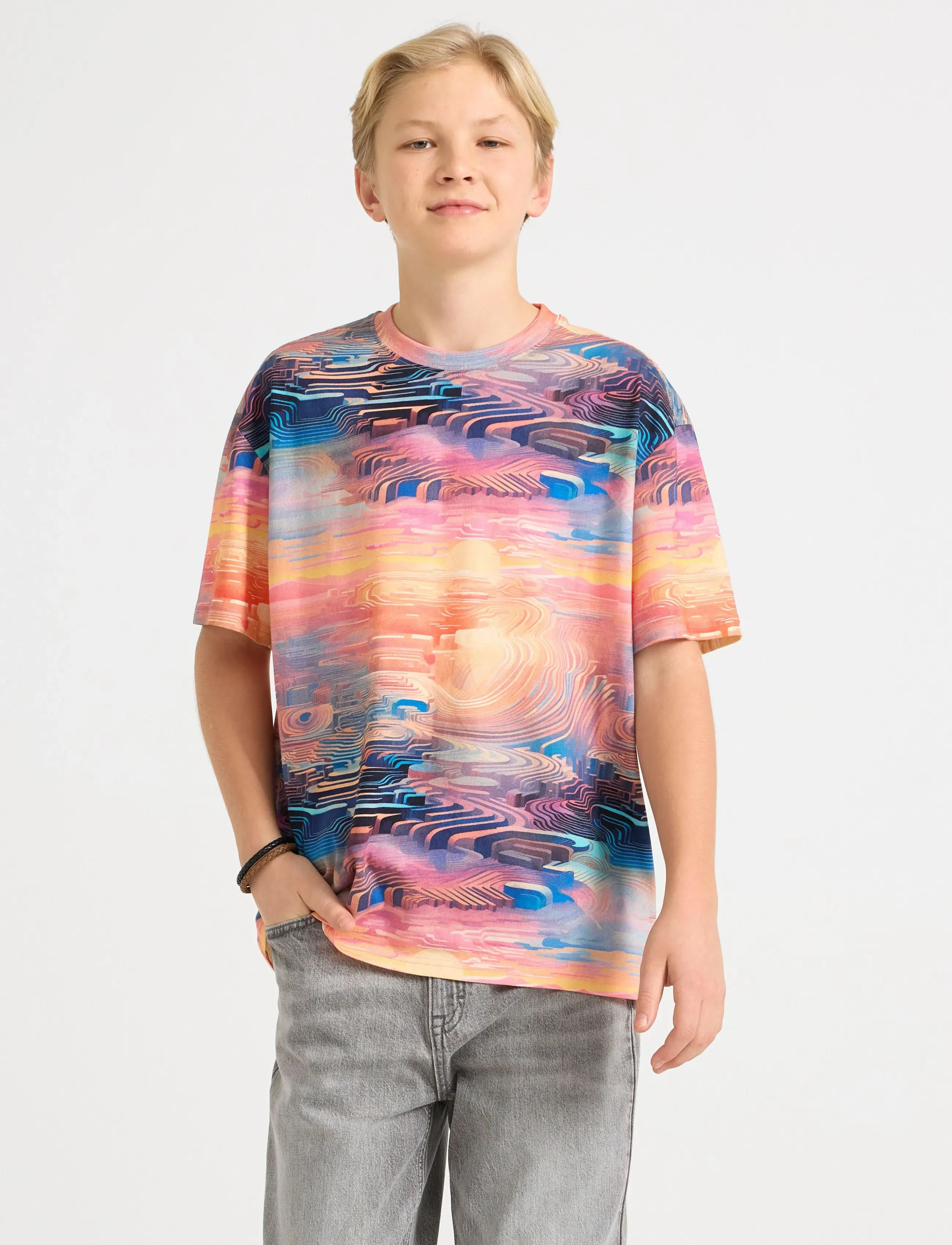 Lindex Short-sleeved t-shirt - Toppe og t-shirts - PINK / multi