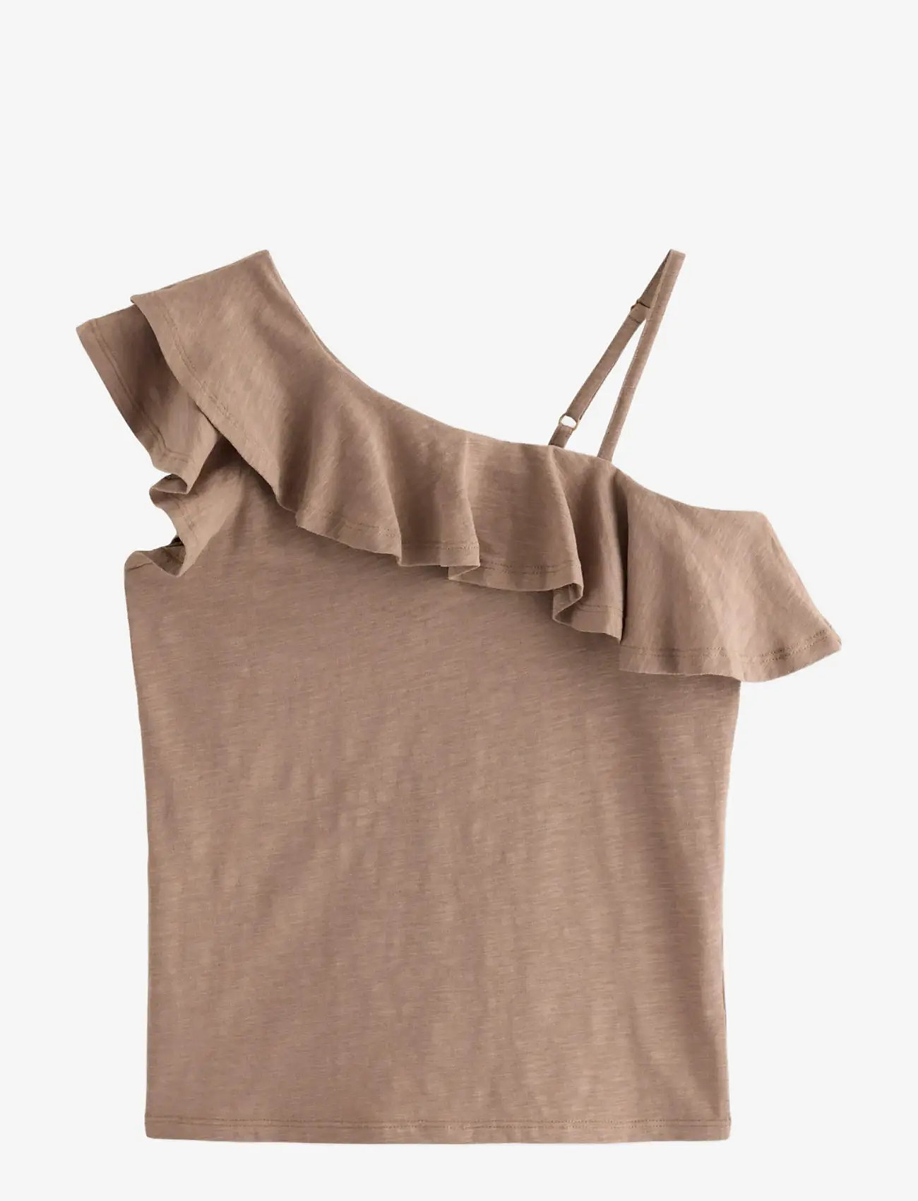 Lindex - Top in slub jersey with one shoulder design - Õlapaeltega topid - light dusty brown - 1