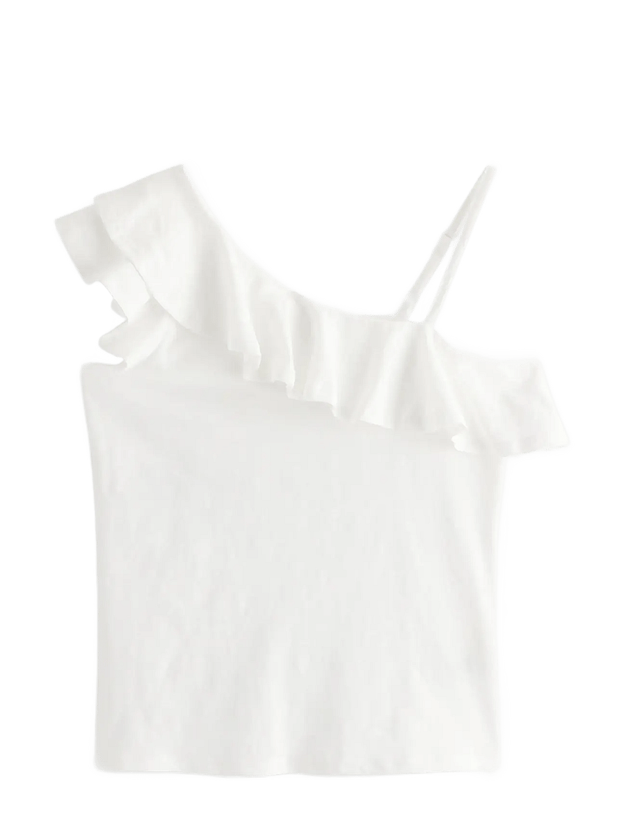 Lindex - Top in slub jersey with one shoulder design - tanktops - off white - 1