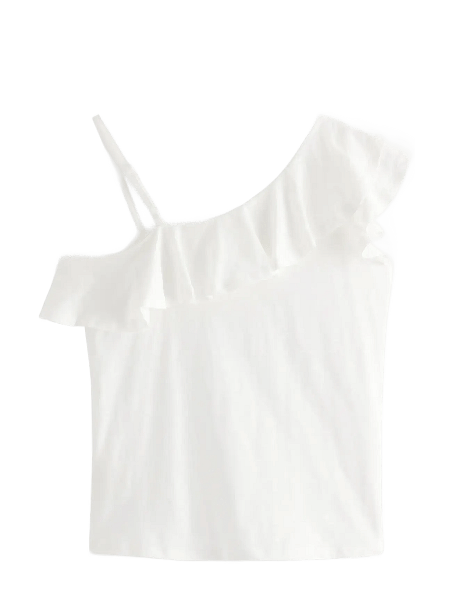 Lindex - Top in slub jersey with one shoulder design - tanktops - off white - 2