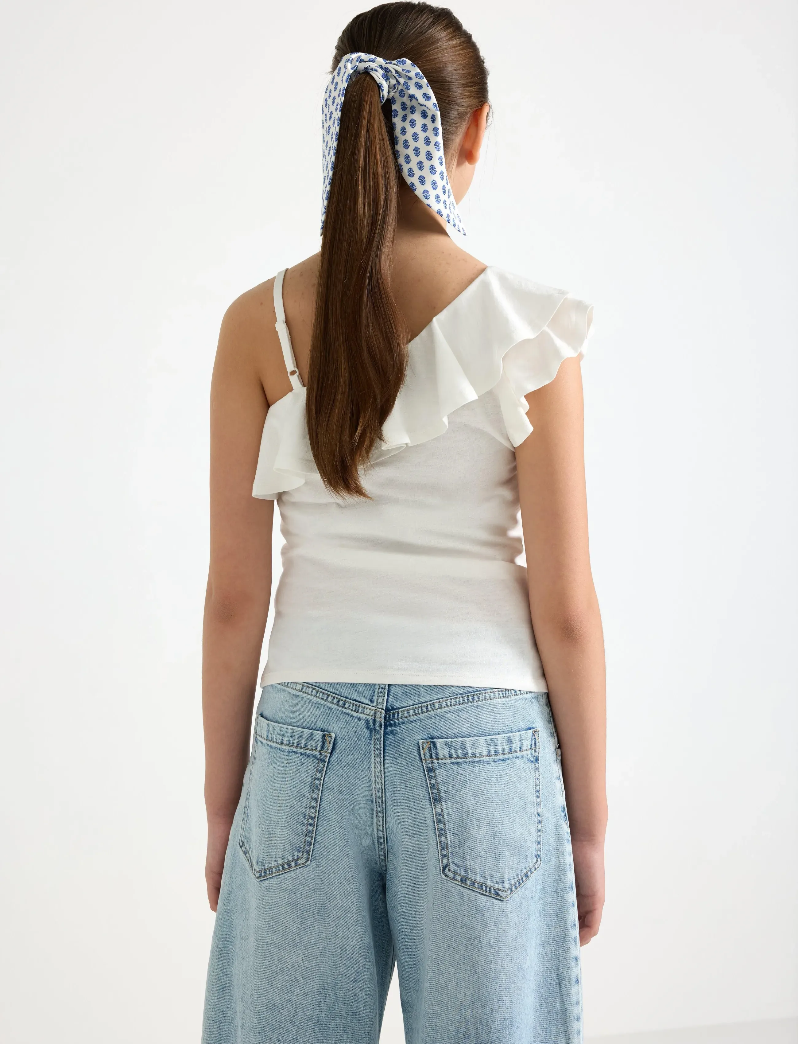 Lindex - Top in slub jersey with one shoulder design - tanktops - off white - 3